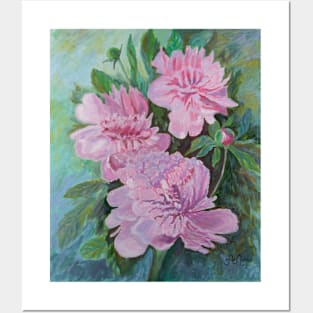 Pink peonies Posters and Art